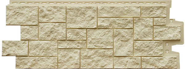 Фасадные полипропиленовые панели Гранд Лайн - коллекция Дикий камень, цвет Бежевый