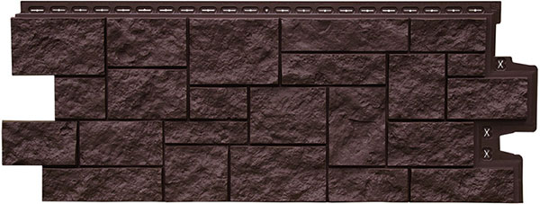 Фасадные полипропиленовые панели Гранд Лайн - коллекция Дикий камень, цвет Коричневый