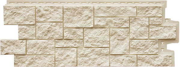 Фасадные полипропиленовые панели Гранд Лайн - коллекция Дикий камень, цвет Молочный