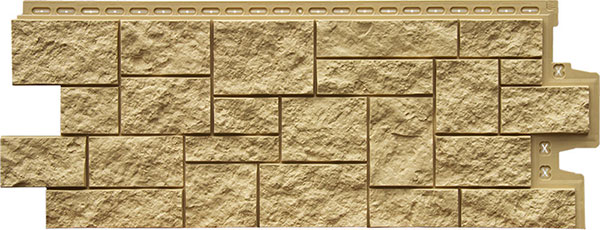 Фасадные полипропиленовые панели Гранд Лайн - коллекция Дикий камень, цвет Песочный
