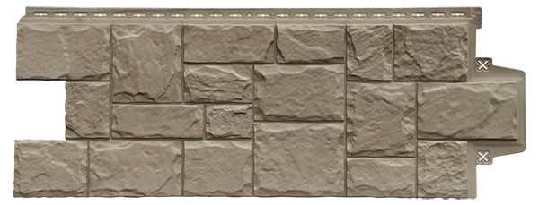 Фасадные полипропиленовые панели Гранд Лайн - коллекция Крупный камень, цвет Какао