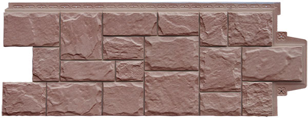 Фасадные полипропиленовые панели Гранд Лайн - коллекция Крупный камень, цвет Миндаль