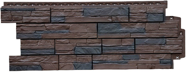 Фасадные полипропиленовые панели Гранд Лайн - коллекция Сланец, цвет Орех