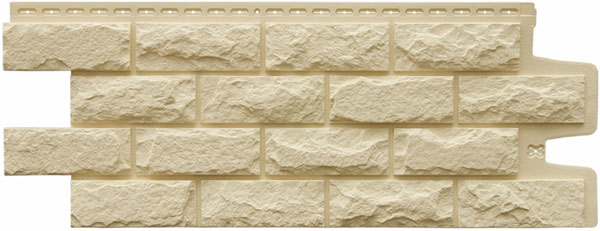 Фасадные полипропиленовые панели Гранд Лайн - коллекция Колотый камень, цвет Бежевый