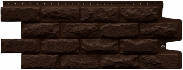 Фасадные полипропиленовые панели Гранд Лайн - коллекция Колотый камень, цвет Коричневый