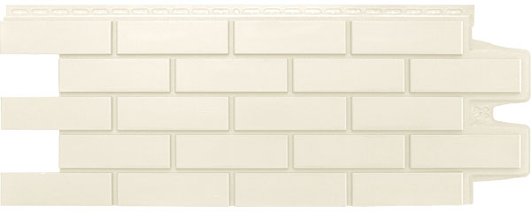Фасадные полипропиленовые панели Гранд Лайн - коллекция Клинкерный кирпич, цвет Молочный
