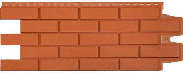 Фасадные полипропиленовые панели Гранд Лайн - коллекция Клинкерный кирпич, цвет Терракотовый
