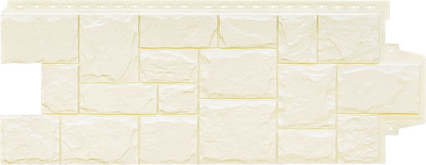 Фасадные полипропиленовые панели Гранд Лайн - коллекция Крупный камень, цвет Молочный
