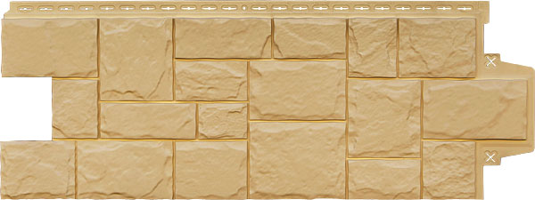 Фасадные полипропиленовые панели Гранд Лайн - коллекция Крупный камень, цвет Песочный