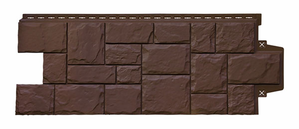 Фасадные полипропиленовые панели Гранд Лайн - коллекция Крупный камень, цвет Земля