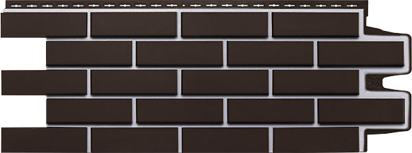 Фасадные полипропиленовые панели Гранд Лайн - коллекция Клинкерный кирпич, цвет Шоколадный
