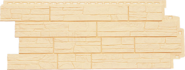 Фасадные полипропиленовые панели Гранд Лайн - коллекция Сланец, цвет Бежевый