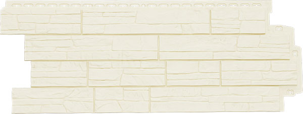 Фасадные полипропиленовые панели Гранд Лайн - коллекция Сланец, цвет Молочный