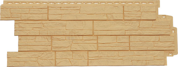 Фасадные полипропиленовые панели Гранд Лайн - коллекция Сланец, цвет Песочный