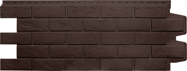 Фасадные полипропиленовые панели Гранд Лайн - коллекция Состаренный кирпич, цвет Коричневый