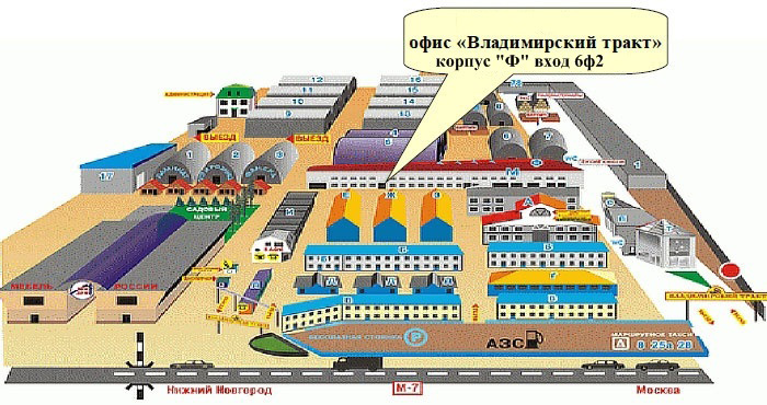 Схема расположения павильона Строймет в ТК «Владимирский тракт»