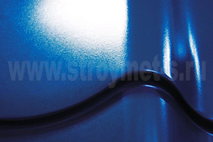 Металлочерепица Стинержи стальной кашемир, цвет сигнально-синий